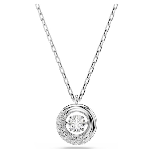 Collana Swarovski Dextera Pendente Taglio Round, Bianco, Placcato rodio