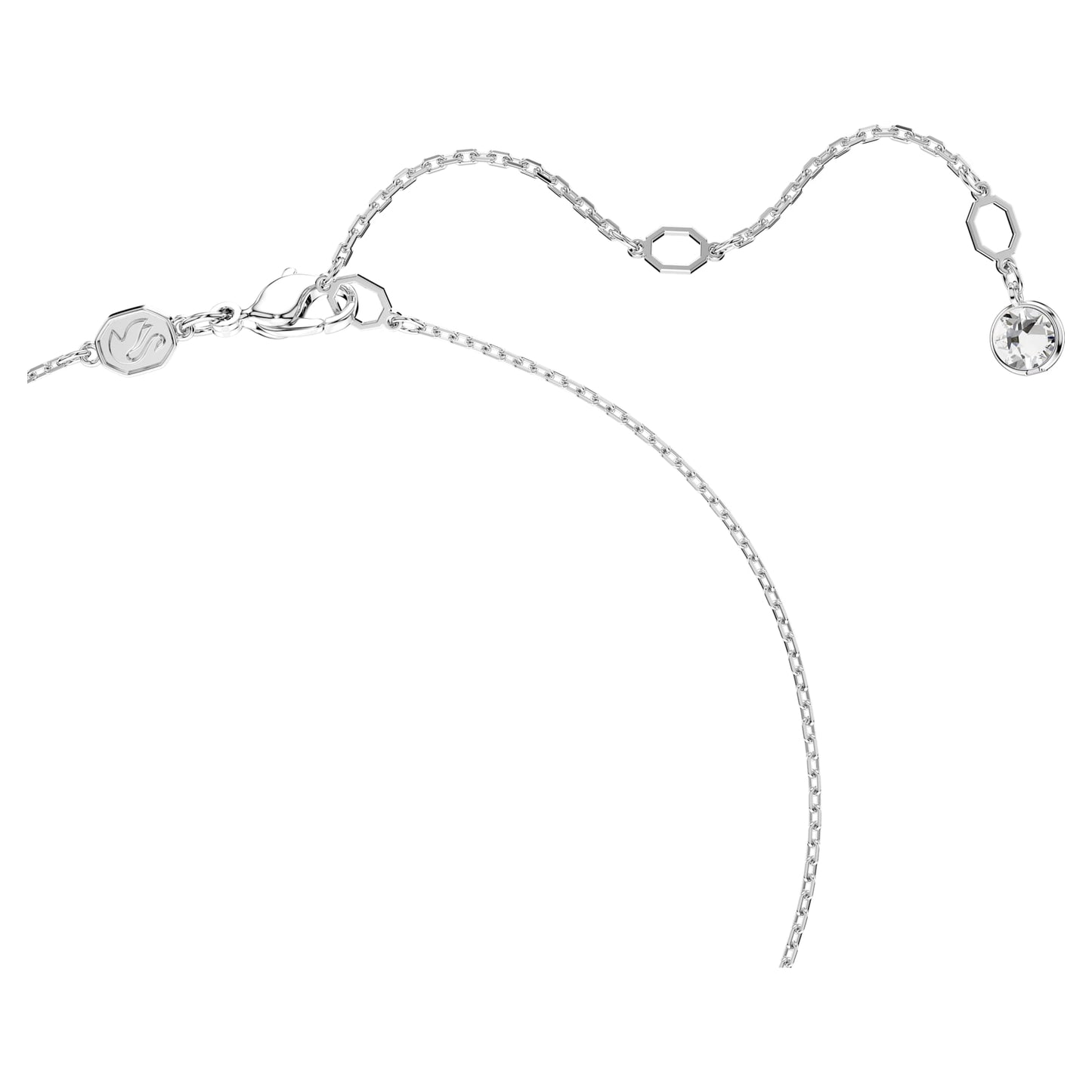 Collana Swarovski Pendente Dextera Taglio Round, Sfera, Bianco, Placcato rodio