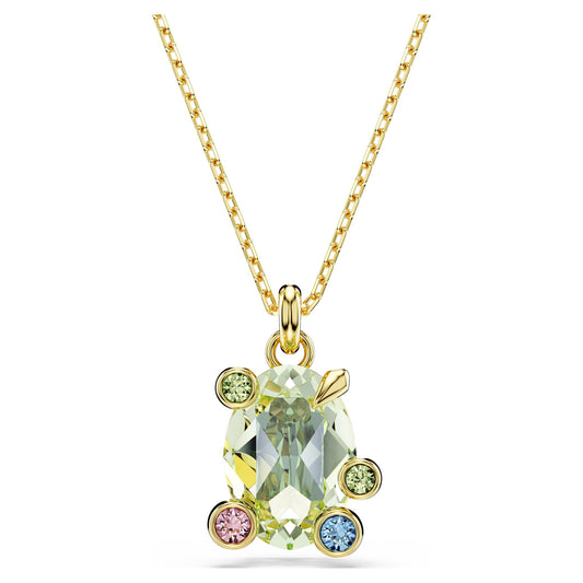 Collana Swarovski Pendente Gema Taglio misto, Multicolore, Placcato color oro