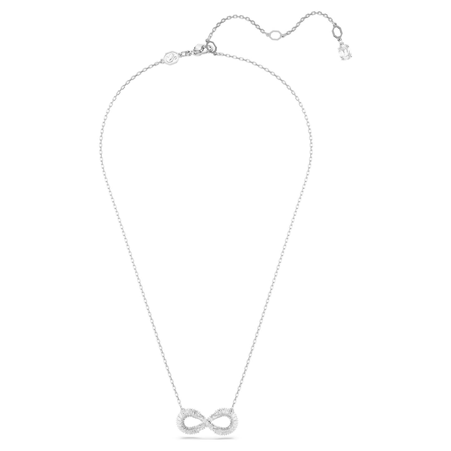 Collana Swarovski Pendente Hyperbola Infinito, Bianco, Placcato rodio