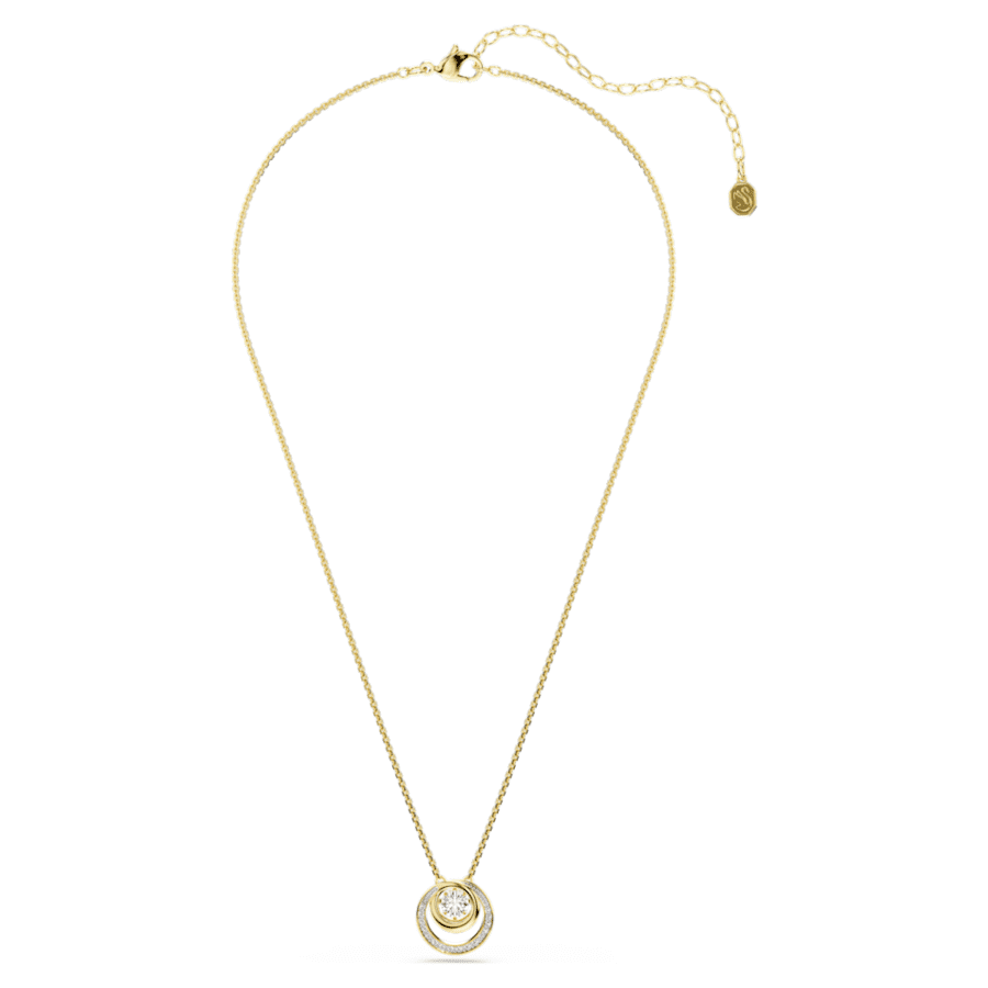 Collana Swarovski Hyperbola Pendente Taglio Round, Bianco, Placcato color oro