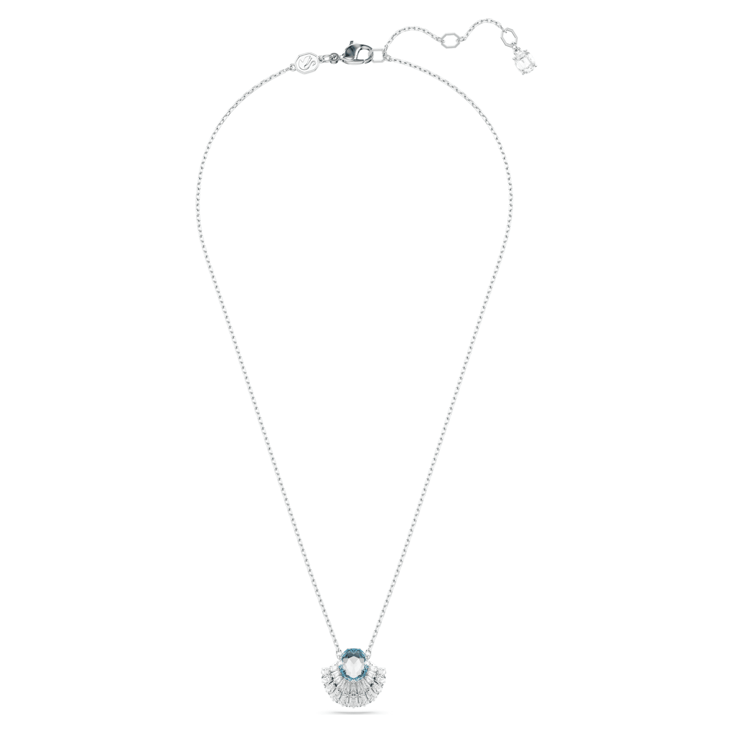 Collana Swarovski Pendente Idyllia Conchiglia, Blu, Placcato rodio