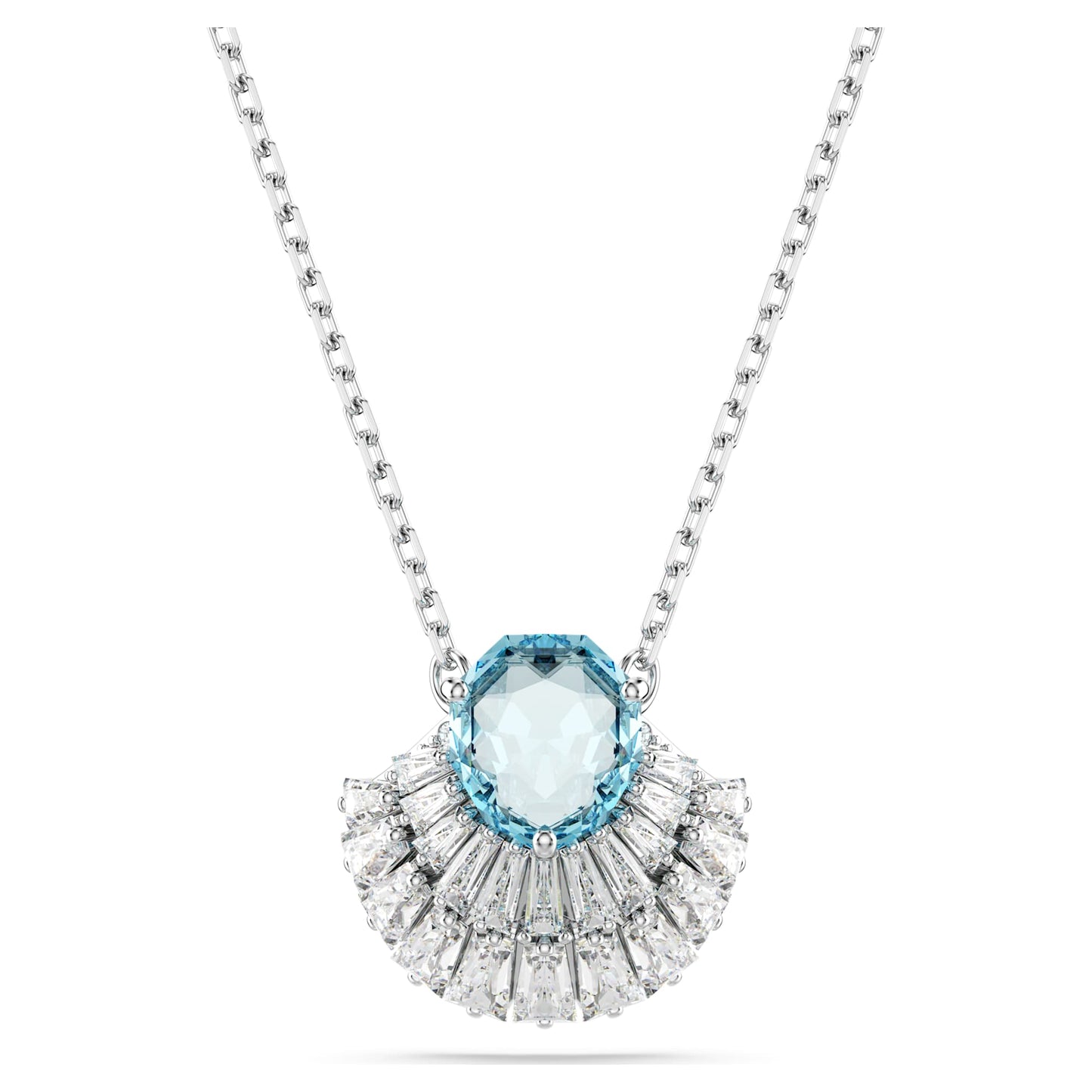 Collana Swarovski Pendente Idyllia Conchiglia, Blu, Placcato rodio