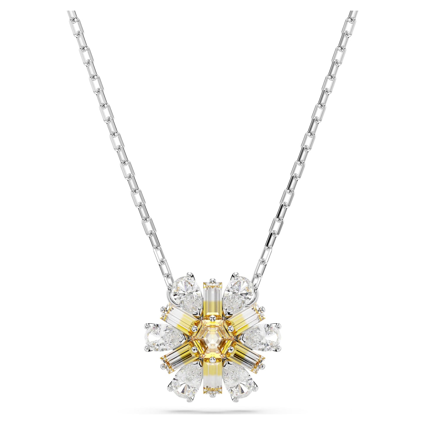 Collana Swarovski Pendente Idyllia Fiore, Giallo, Placcato rodio