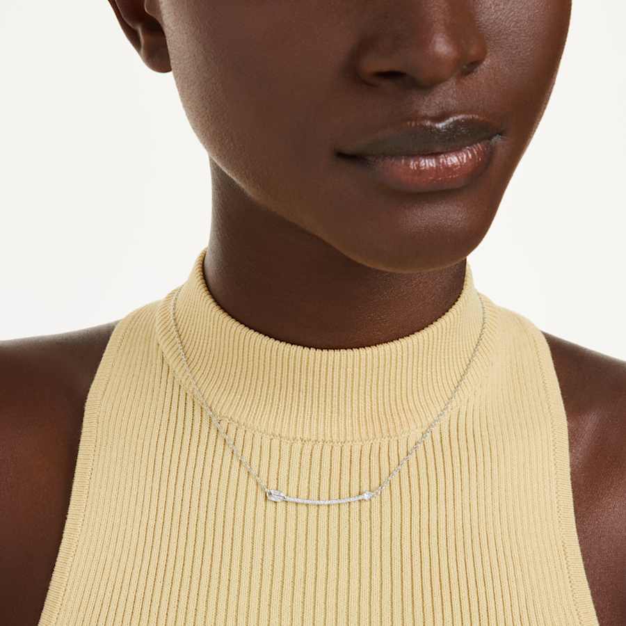 Collana Swarovski Idyllia Pendente Arrow Taglio misto, Freccia, Bianco, Placcato rodio