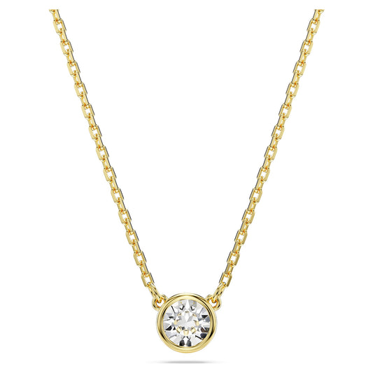 Collana Swarovski Imber Pendente Taglio tondo, Bianco, Placcato color oro