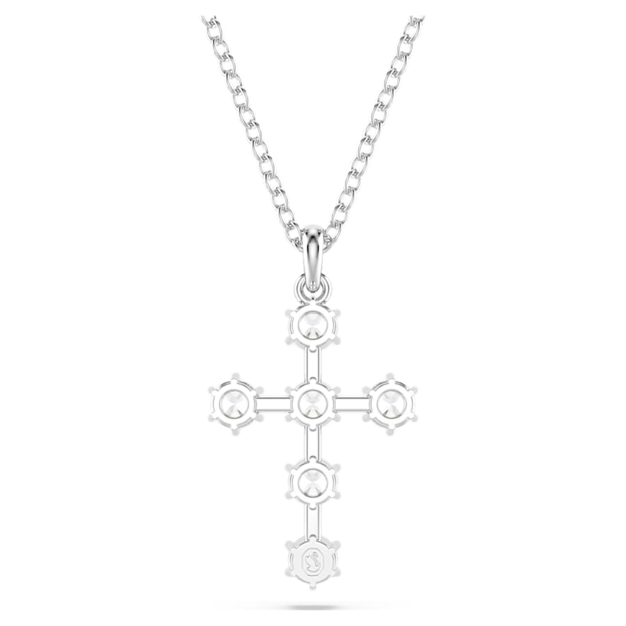 Collana Swarovski Insigne Taglio Round, Croce, Bianco, Placcato rodio