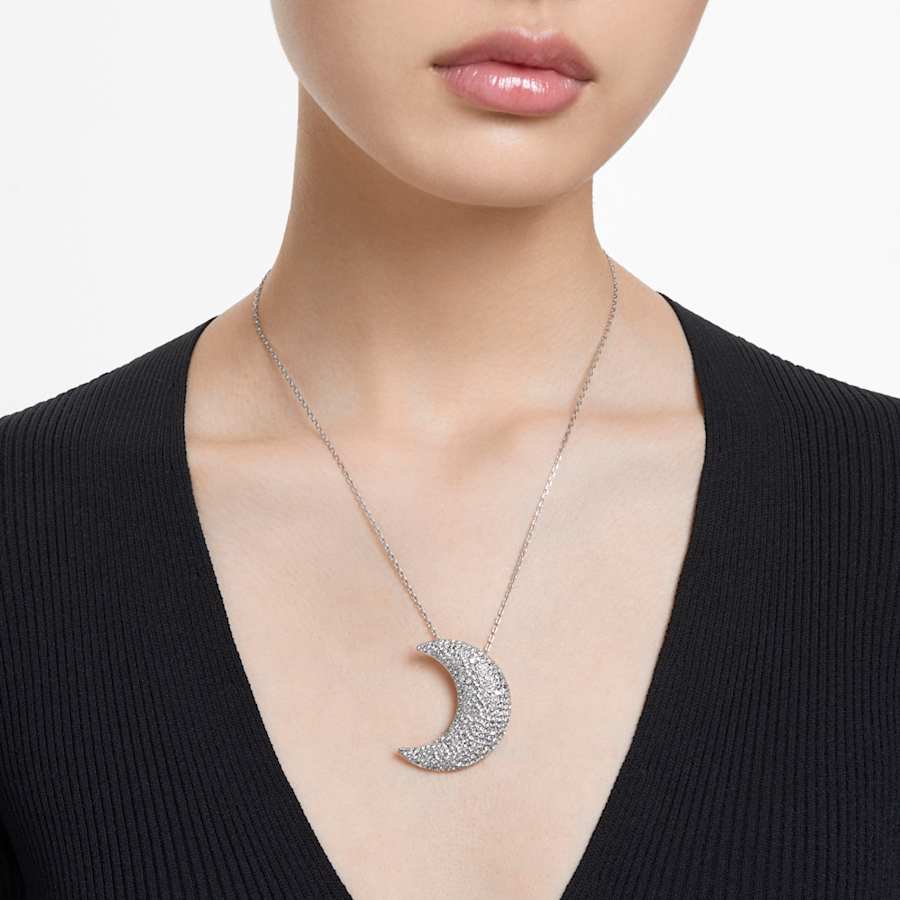 Collana Swarovski Sublima Luna, Bianco, Placcato rodio XL