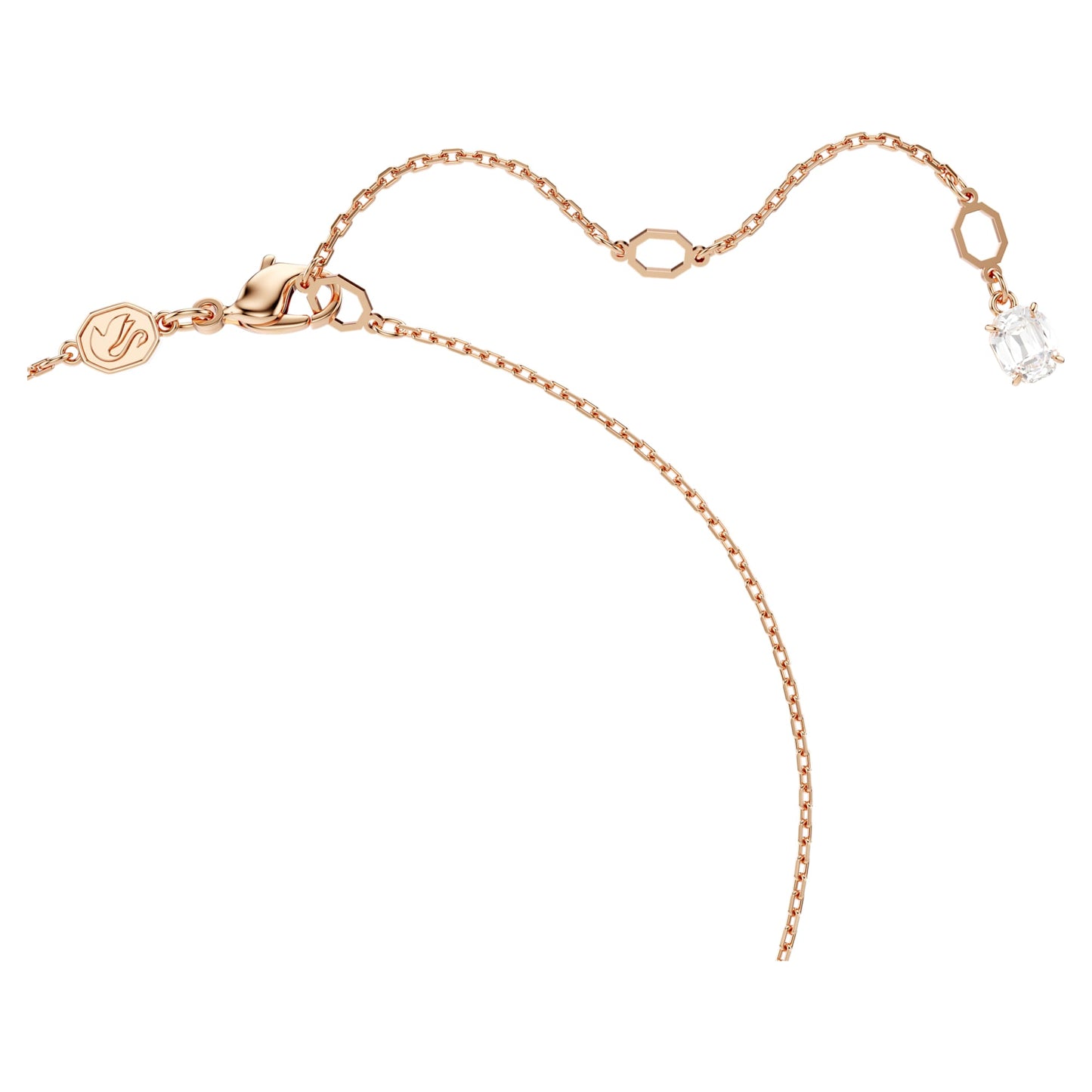 Collana Swarovski Pendente Matrix Crystal Pearl, Taglio Round, Bianco, Placcato color oro rosa