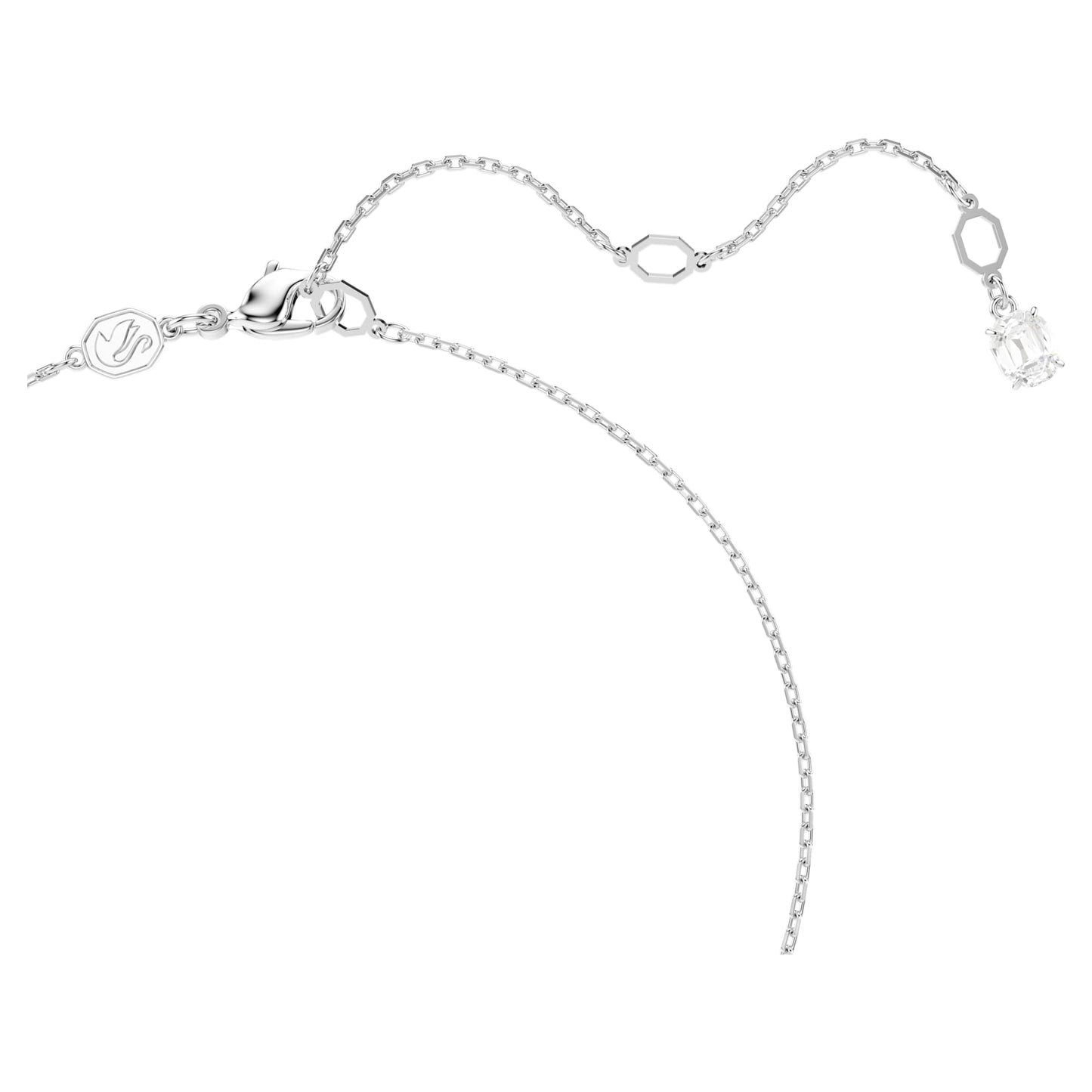 Collana Swarovski Pendente Matrix Crystal Pearl, Taglio Round, Bianco, Placcato rodio