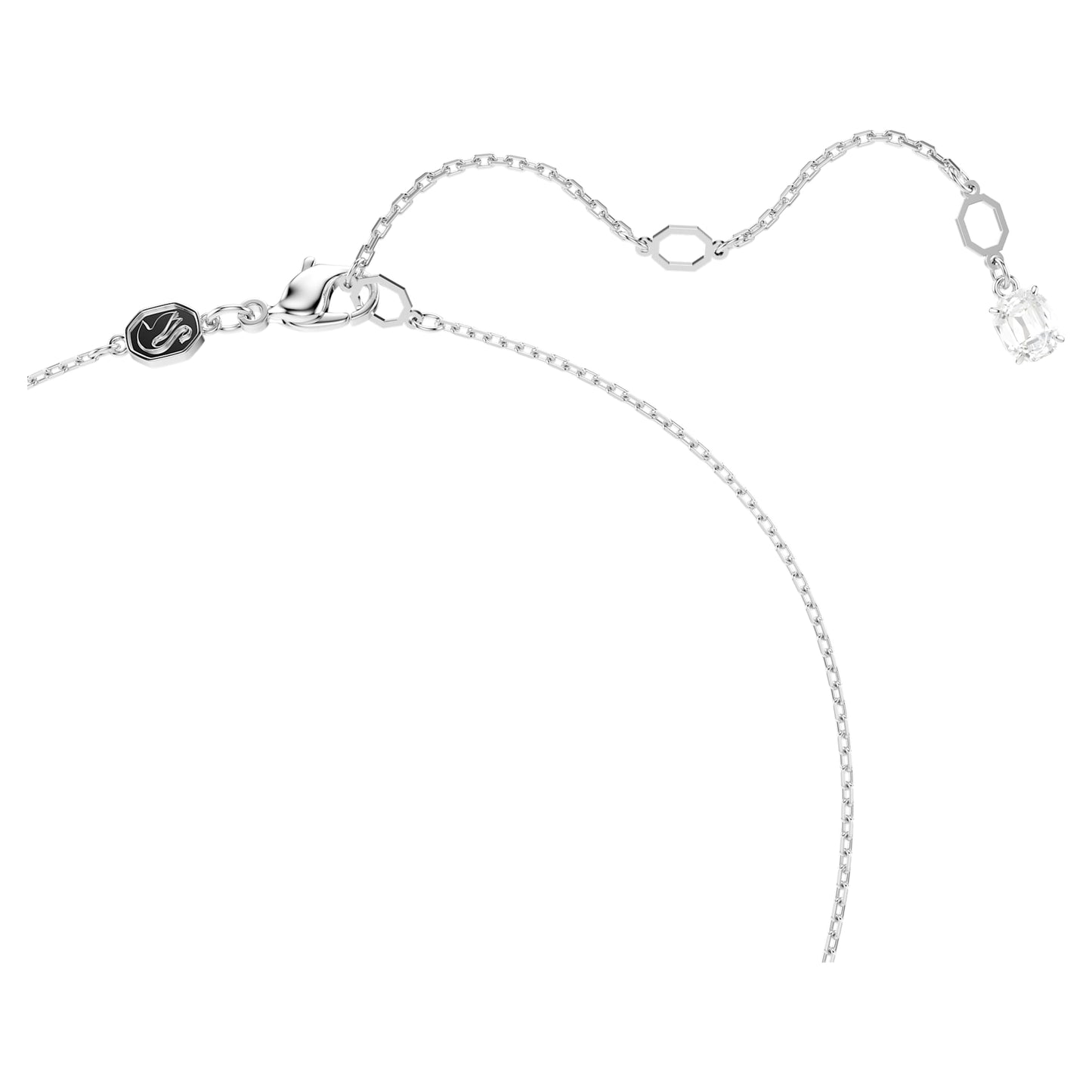 Collana Swarovski Pendente Matrix Taglio misto, Bianco, Placcato rodio