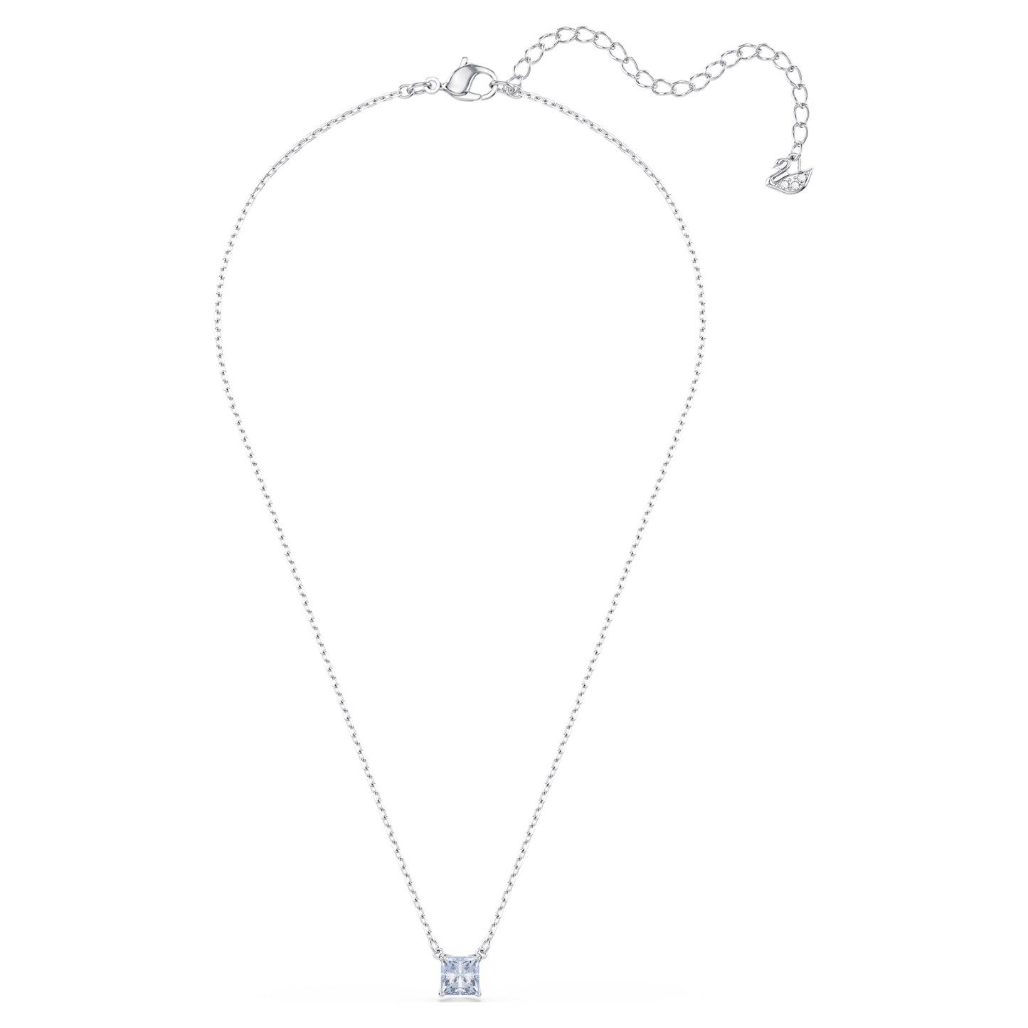 Collana Swarovski Pendente Matrix Taglio squadrato, Blu, Placcato rodio