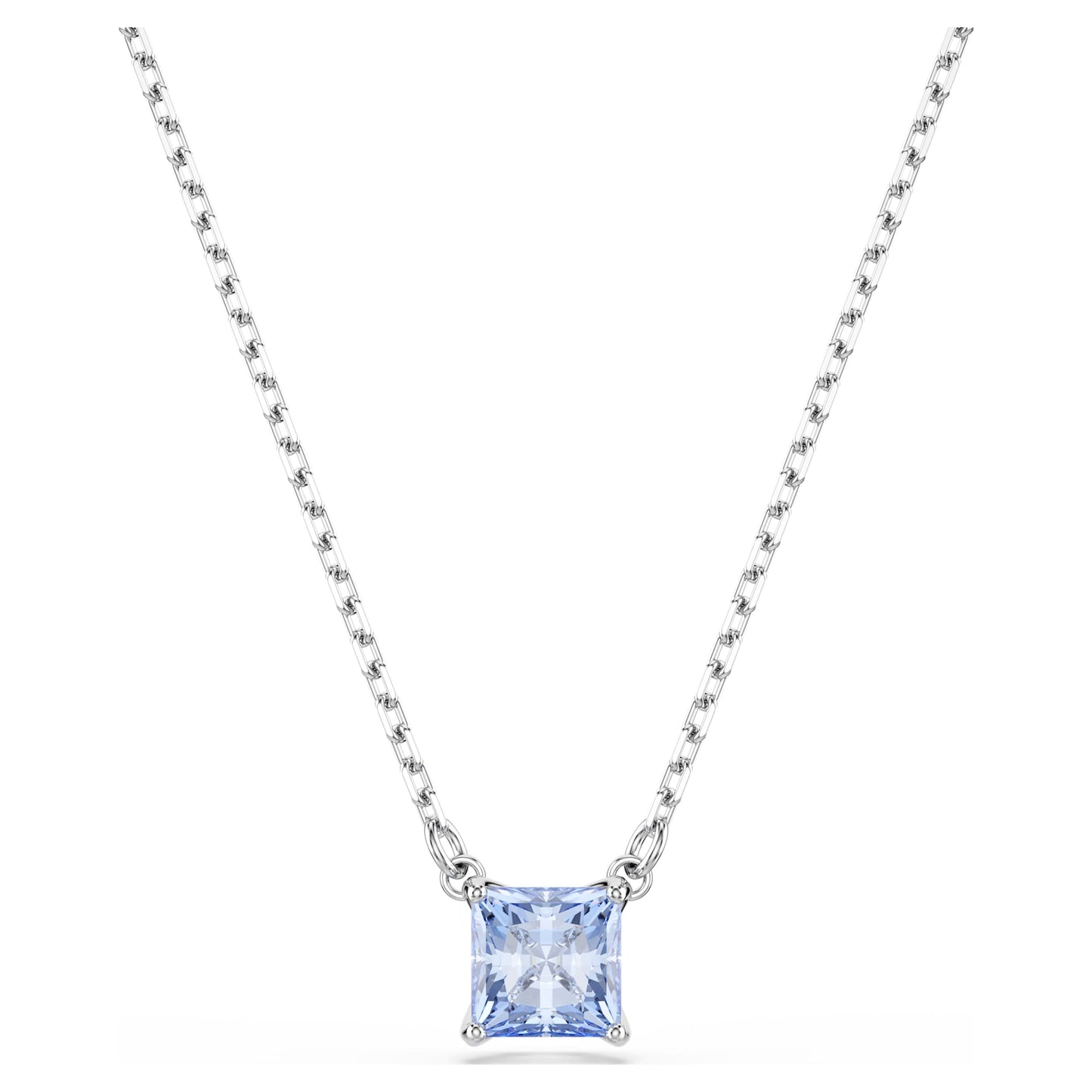Collana Swarovski Pendente Matrix Taglio squadrato, Blu, Placcato rodio