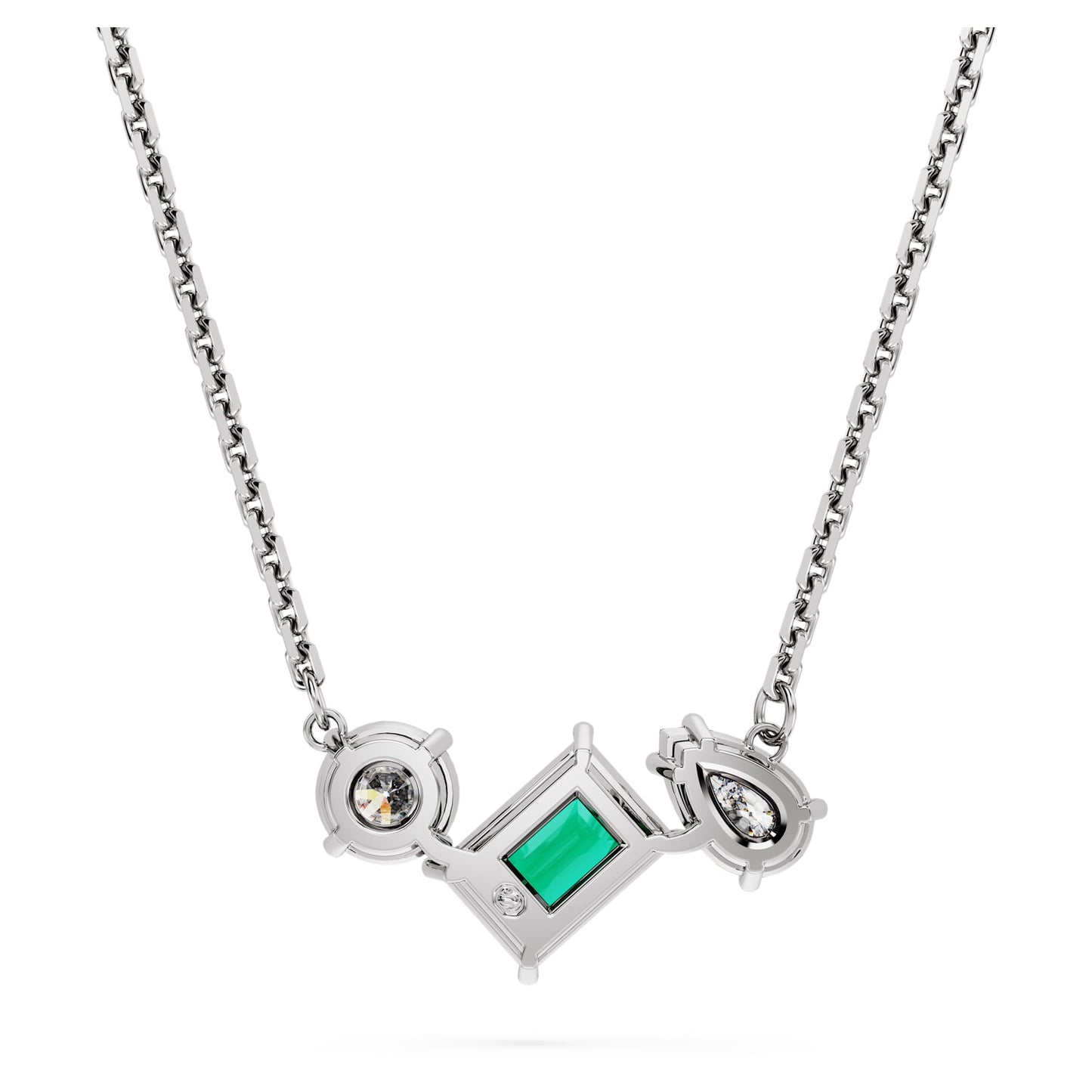 Collana Swarovski Pendente Mesmera Taglio misto, Verde, Placcato rodio