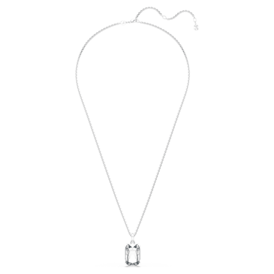 Collana Swarovski Millenia Pendendente Taglio ottagonale, Bianco, Placcato rodio