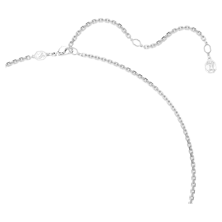 Collana Swarovski Millenia Pendendente Taglio ottagonale, Bianco, Placcato rodio