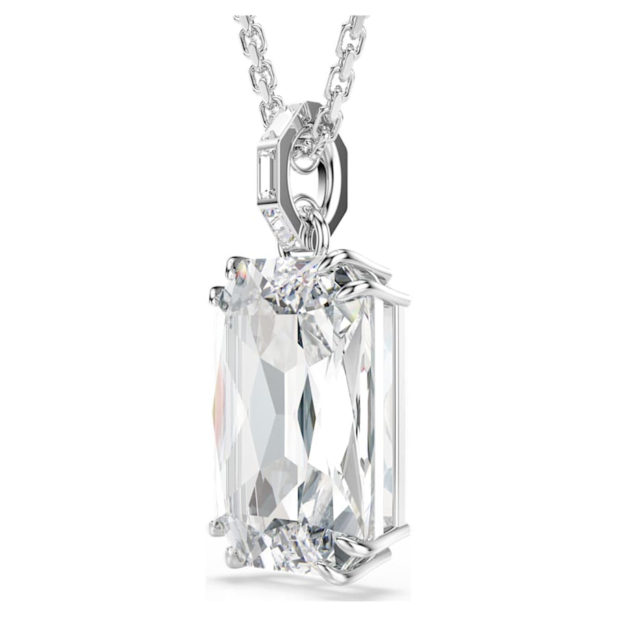 Collana Swarovski Millenia Pendendente Taglio ottagonale, Bianco, Placcato rodio