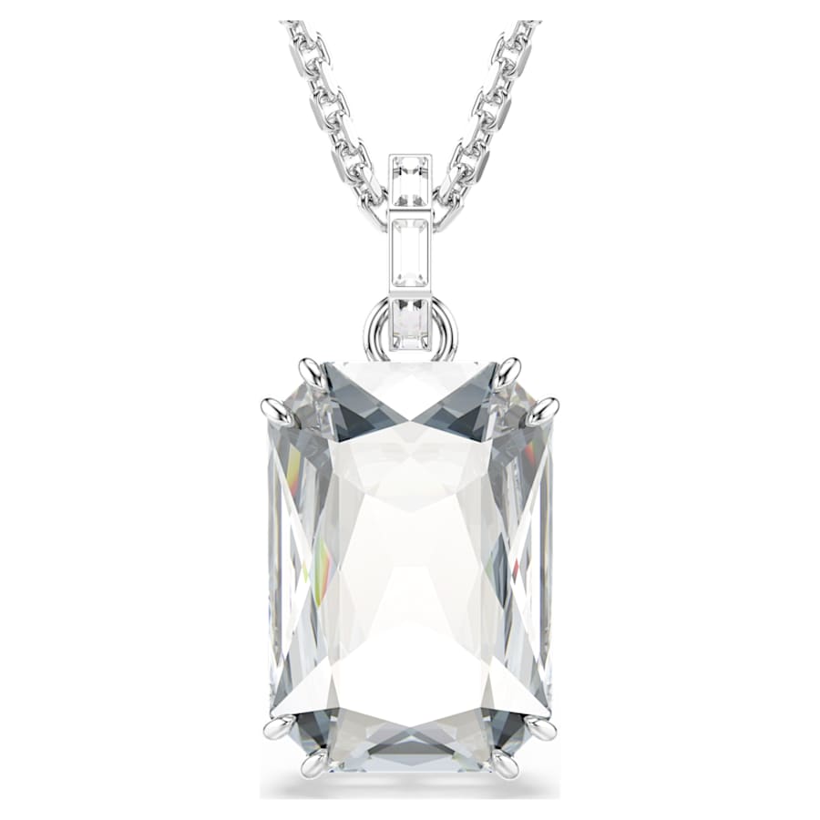Collana Swarovski Millenia Pendendente Taglio ottagonale, Bianco, Placcato rodio