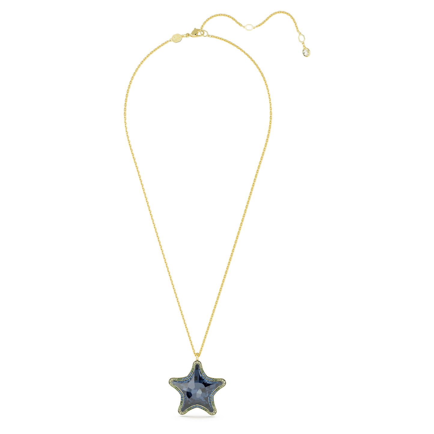 Collana Swarovski Pendente SCS Stella marina, Blu, Placcato color oro