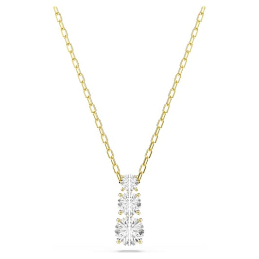 Collana Swarovski Stilla Taglio Round, Bianco, Placcato color oro