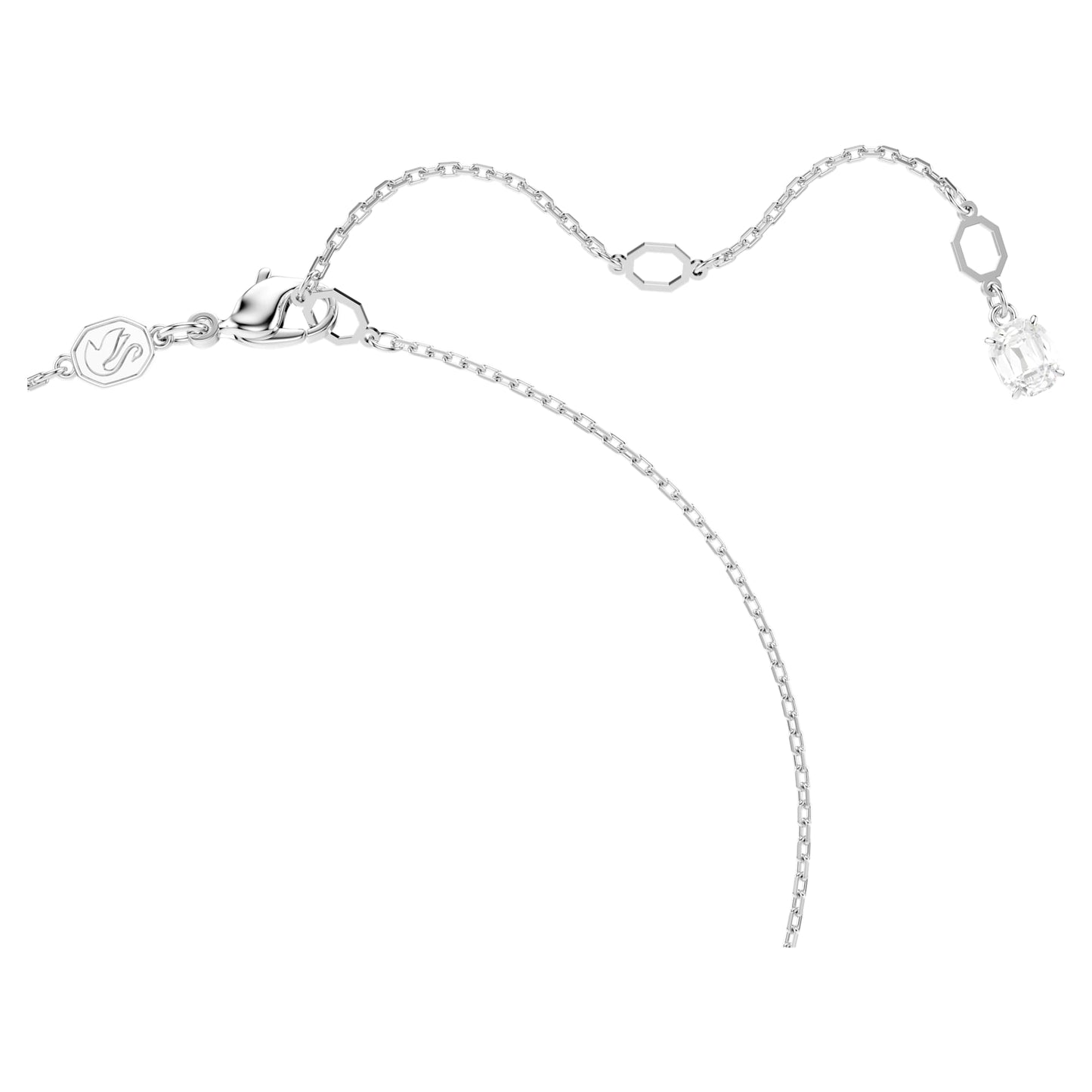 Collana Swarovski Pendente Stilla Attract Taglio squadrato, Bianco, Placcato rodio