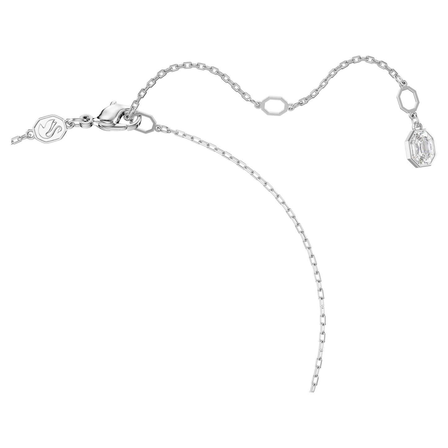 Collana Swarovski Pendente Sublima Taglio Round, Bianco, Placcato rodio