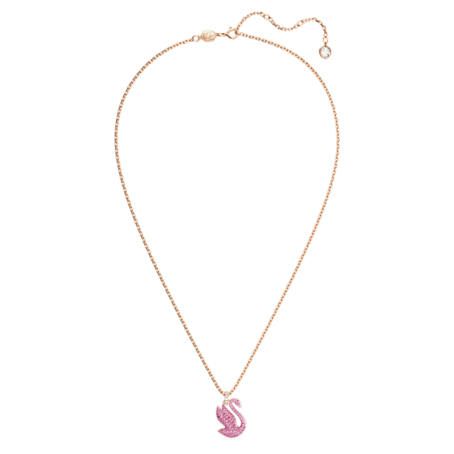 Collana Swarovski Swan Cigno, Medio, Rosa, Placcato color oro rosa