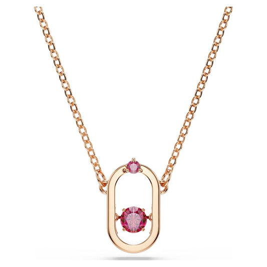 Collana Swarovski Una Taglio tondo, Forma ovale, Rosso, Placcato color oro rosa