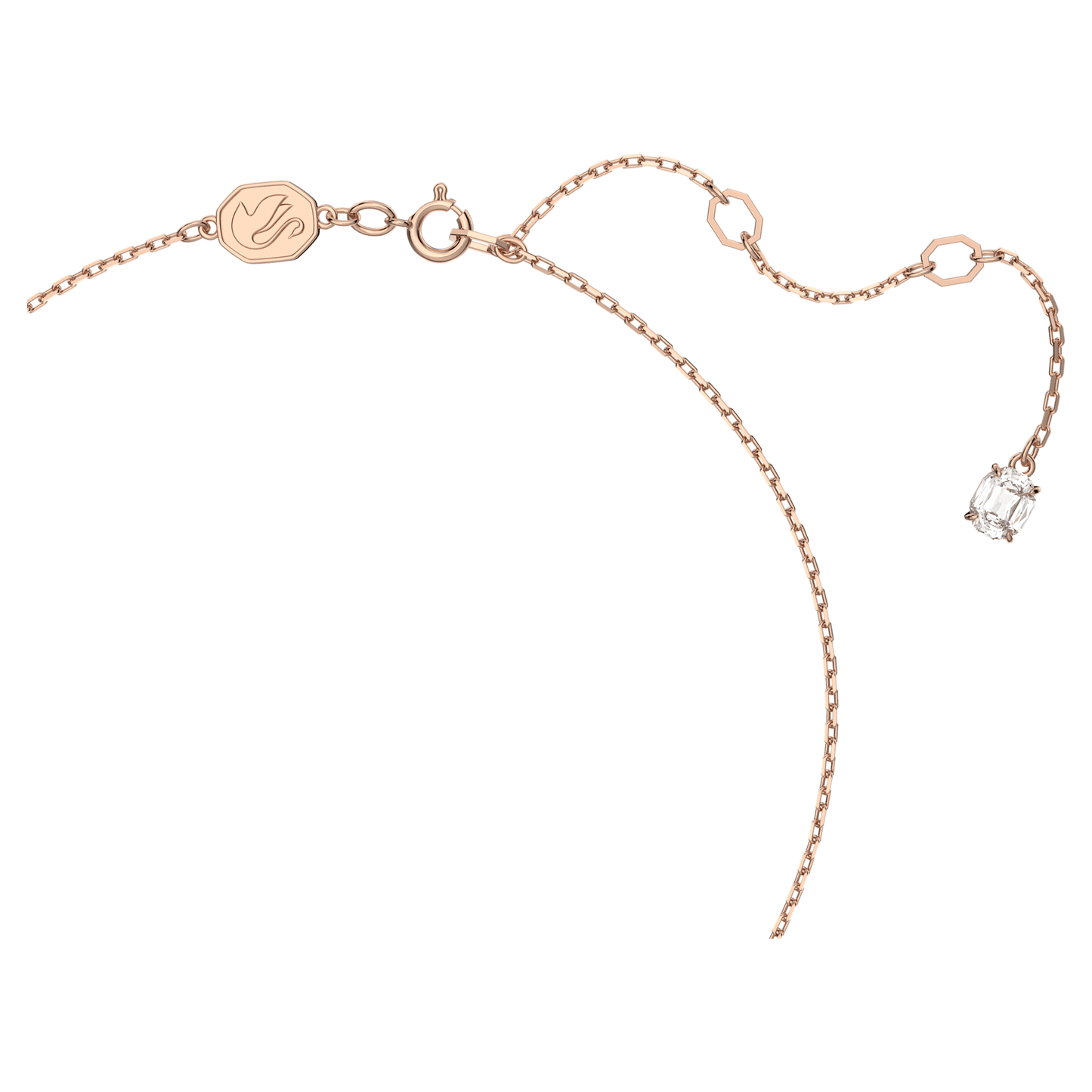Collana Swarovski Pendente Una Angelic Taglio tondo, Pavé, Bianco, Placcato color oro rosa