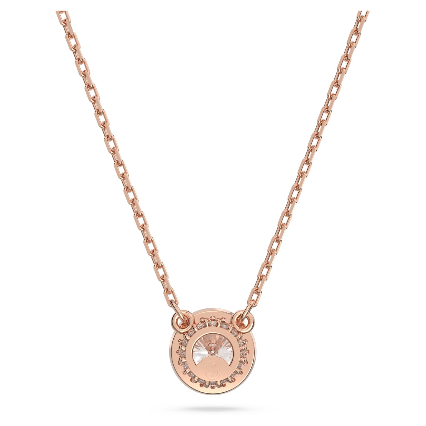 Collana Swarovski Pendente Una Angelic Taglio tondo, Pavé, Bianco, Placcato color oro rosa