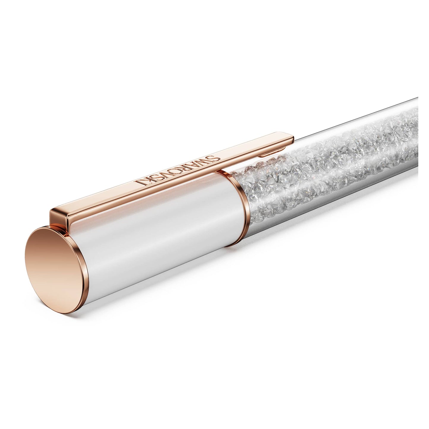 Penne a Sfera Swarovski Crystalline Lustre Bianco, Placcato color oro rosa