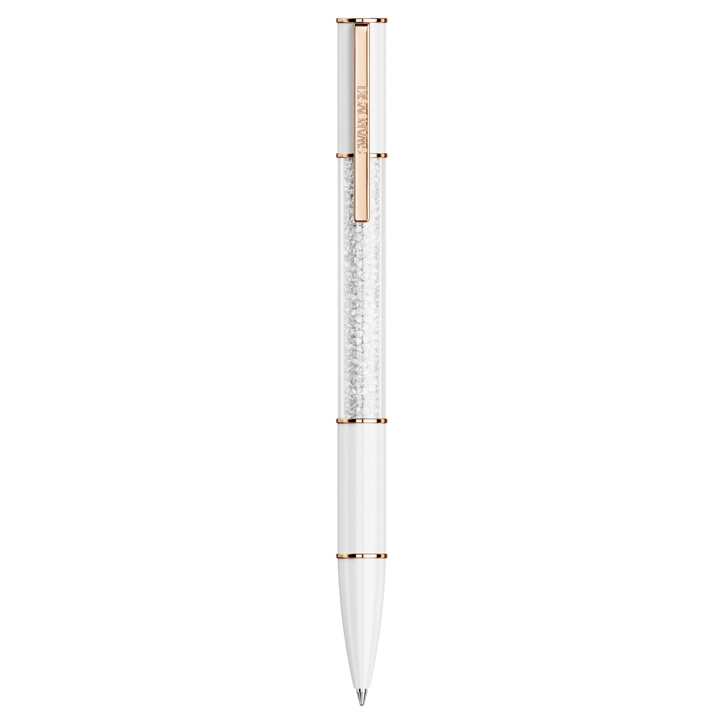 Penne a Sfera Swarovski Crystalline Lustre Bianco, Placcato color oro rosa
