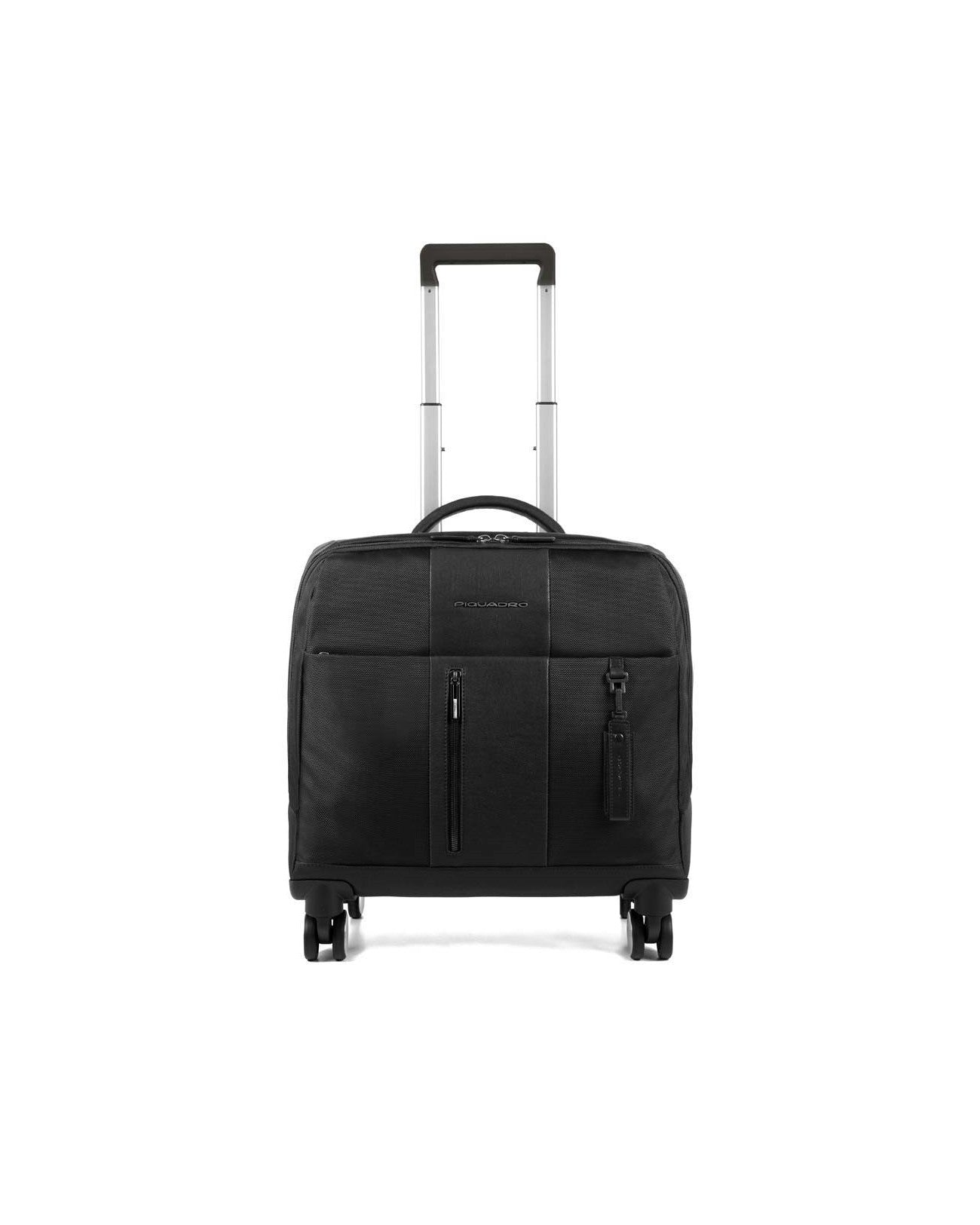 Trolley Piquadro Porta Pc Ipad Usb In Tessuto Inserti Pelle Nera