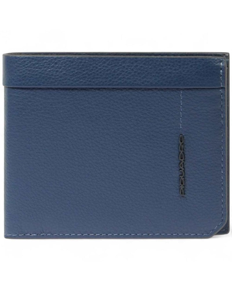 Portafoglio Uomo Piquadro Portamonete Portadocumenti Pelle Blu
