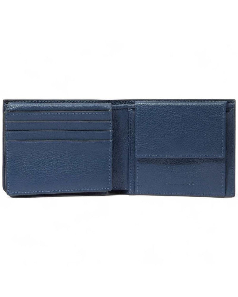 Portafoglio Uomo Piquadro Portamonete Portadocumenti Pelle Blu
