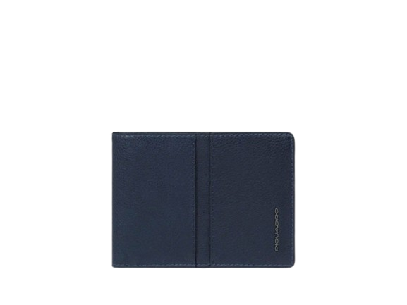 Portafogli Piquadro Portafoglio Uomo Porta Monete Pelle Blu