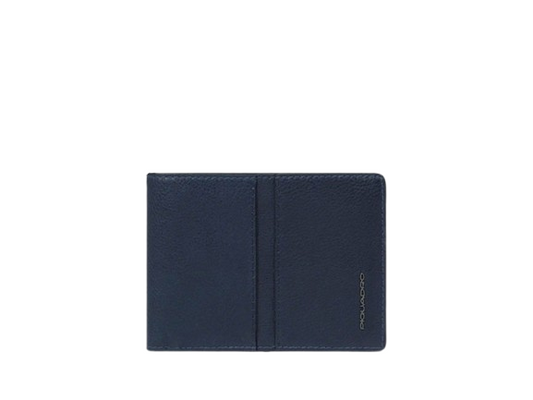 Portafogli Piquadro Portafoglio Uomo Porta Monete Pelle Blu