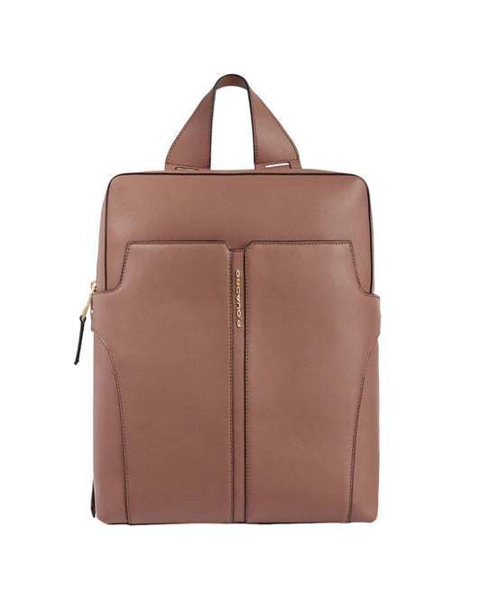 Zaini Piquadro Zaino Donna Porta Pc Ipad In Pelle Marrone Chiaro