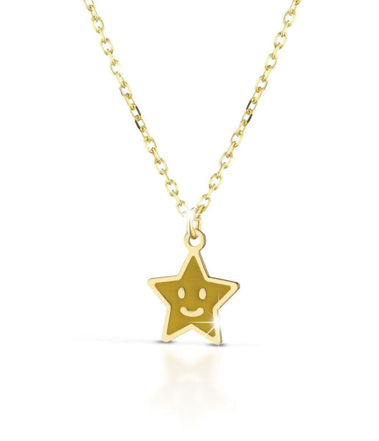 Collana Lebebé Prime Gioie Fortuna Oro Giallo 9 Kt Pendente Stella