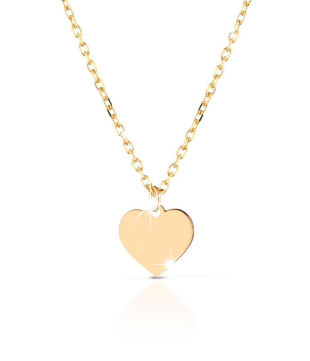 Collana Lebebé Prime Gioie Fortuna Oro Giallo 9 Kt Pendente Cuore Smalto Rosa