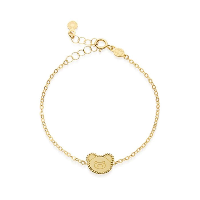 Bracciale Lebebé Prime Gioie Scintille Oro Giallo 9 Kt Orsetto