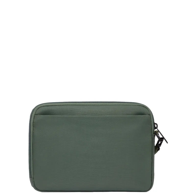 Pochette Piquadro Uomo Da Polso Porta Ipad Tessuto Inserti Pelle Verde