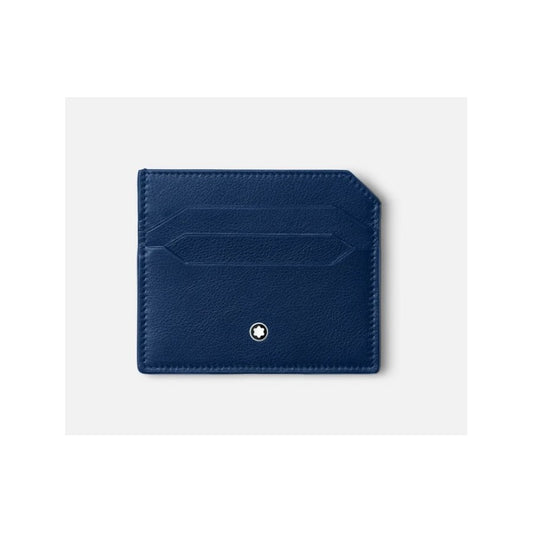 Portacarte Di Credito Montblanc Meisterstuck Selection Soft 6 Scomparti Pelle Blu