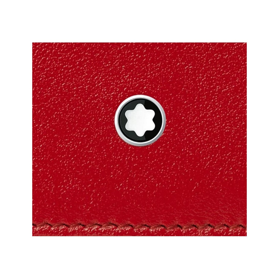 Portacarte Di Credito Montblanc Meisterstuck Bustina Con Zip Pelle Rossa