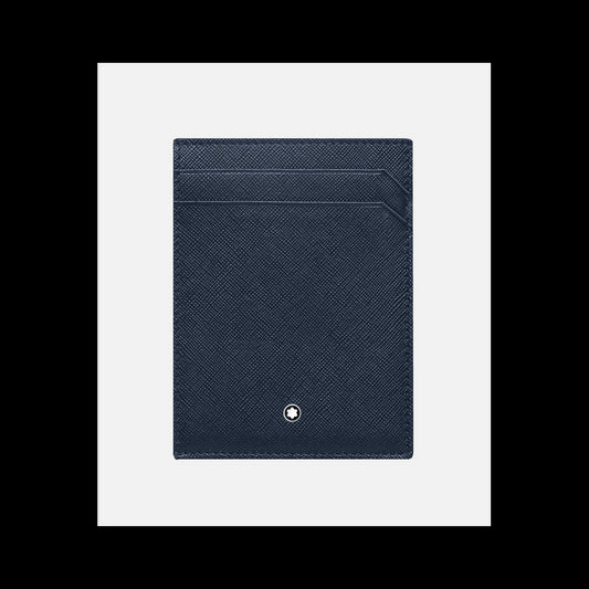 Portafogli Montblanc Sartorial Porta Carte Di Credito Pelle Blu