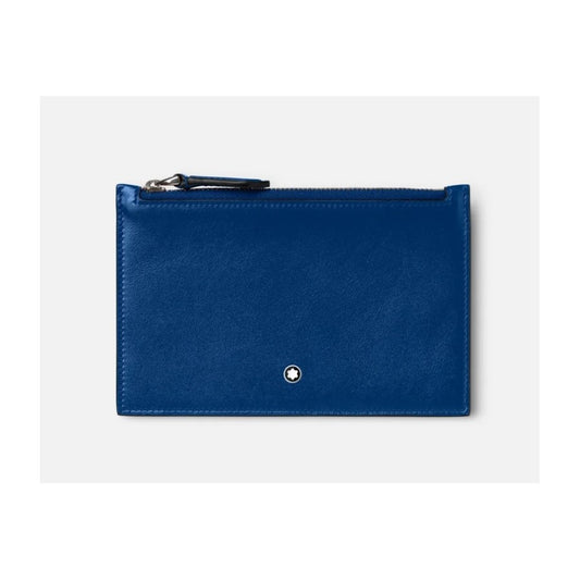 Portadocumenti Montblanc Meisterstuck Con Zip Pelle Blu