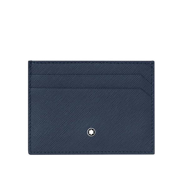 Portacarte Di Credito Montblanc Sartorial 5 Scomparti Pelle Blu Indigo
