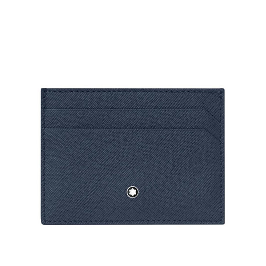 Portacarte Di Credito Montblanc Sartorial 5 Scomparti Pelle Blu Indigo