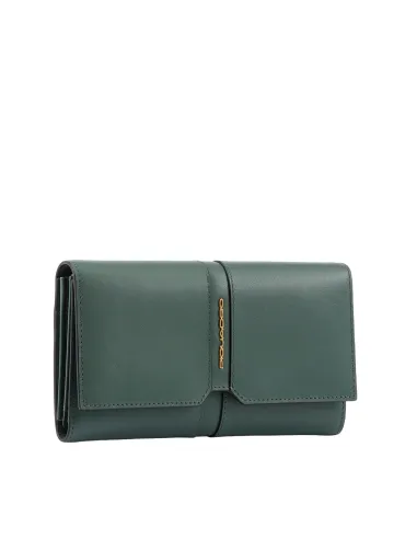 Portafogli Piquadro Portafoglio Donna Portamonete Portadocumenti In Pelle Verde Oliva
