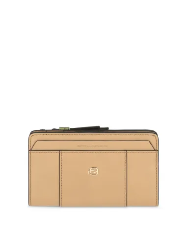 Portafogli Piquadro Portafoglio Donna Portamonete Portadocumenti In Pelle Beige